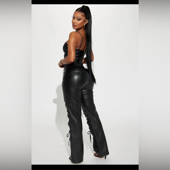 Leather like pants set - Picture 3 of 3